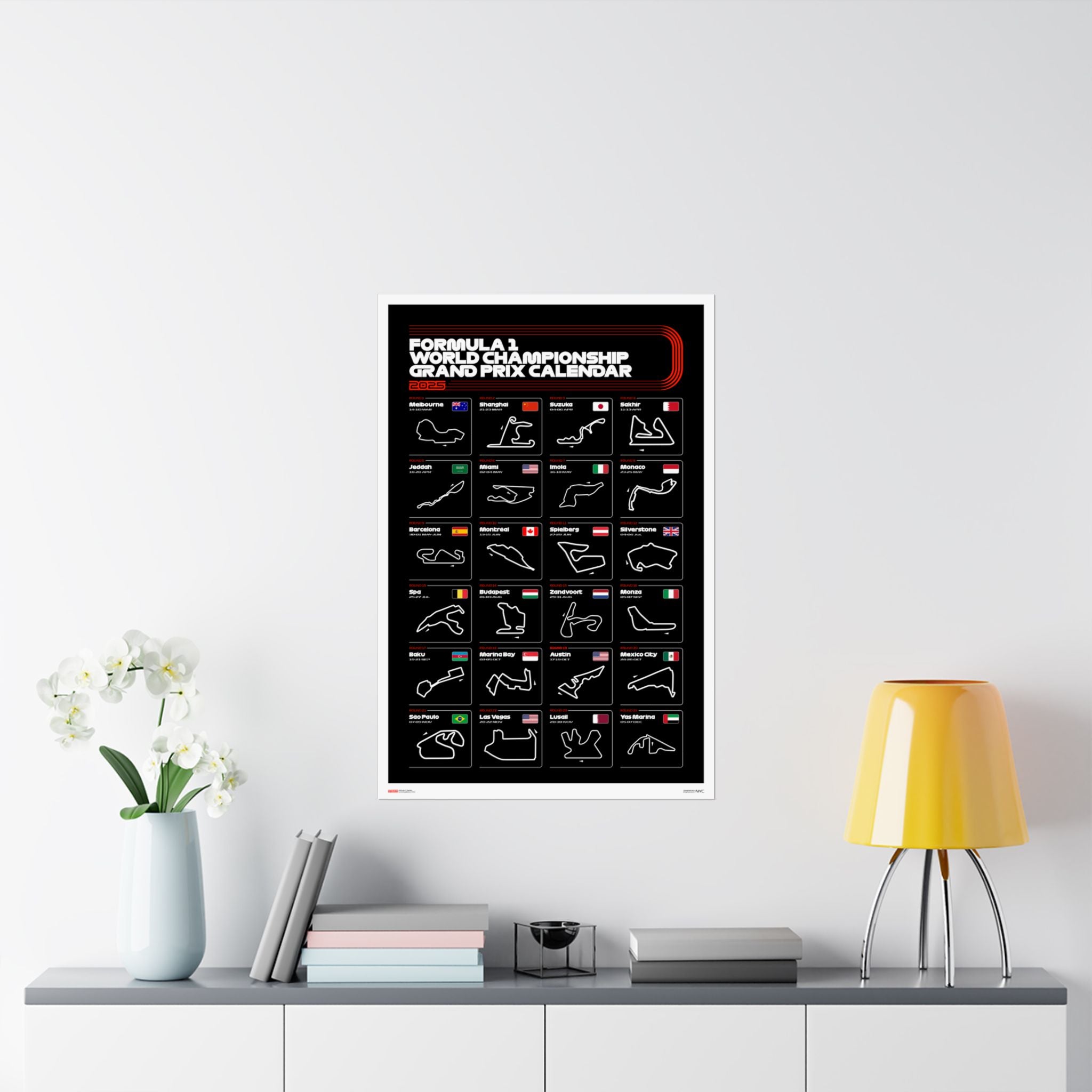 2025 Grand Prix Calendar Poster