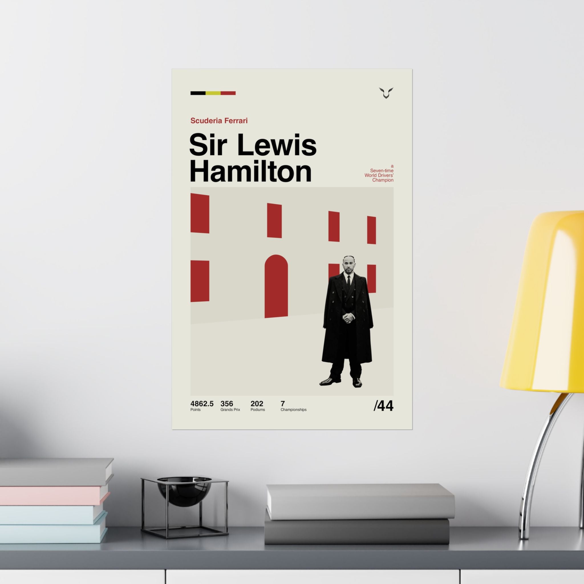 Sir Lewis Hamilton Mid-century Poster