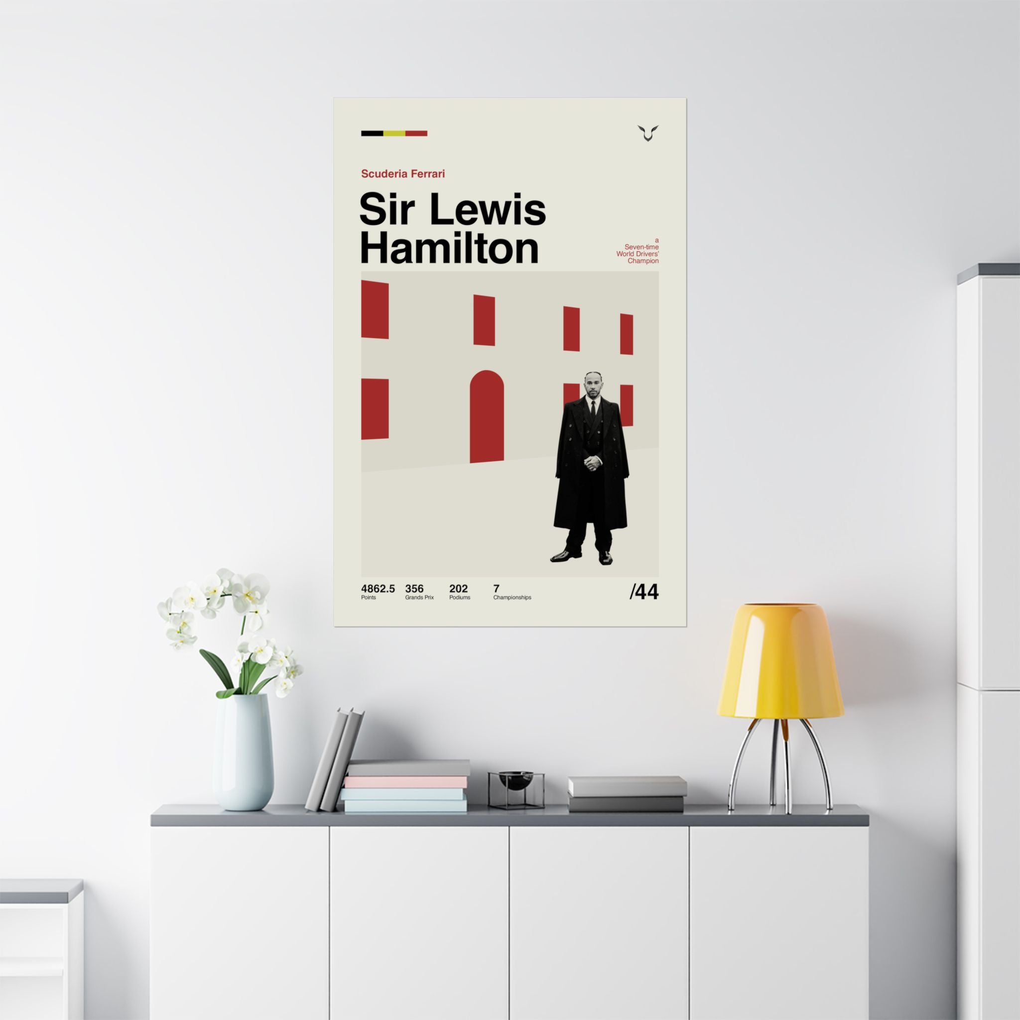 Sir Lewis Hamilton Mid-century Poster