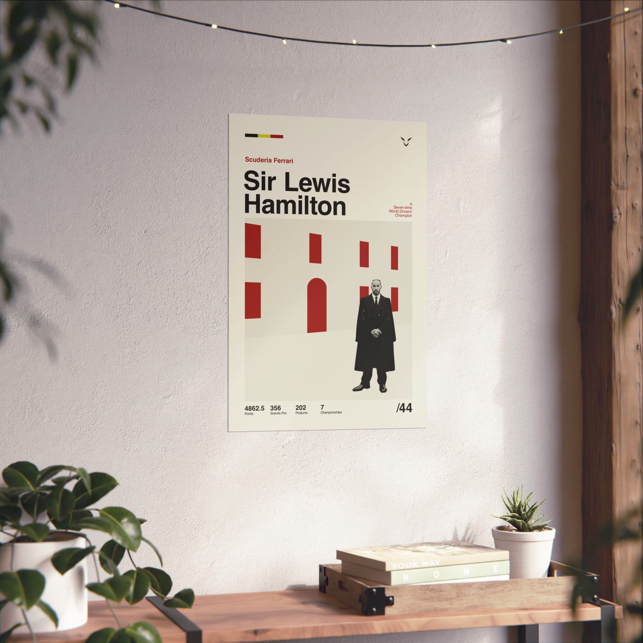 Sir Lewis Hamilton Mid-century Poster