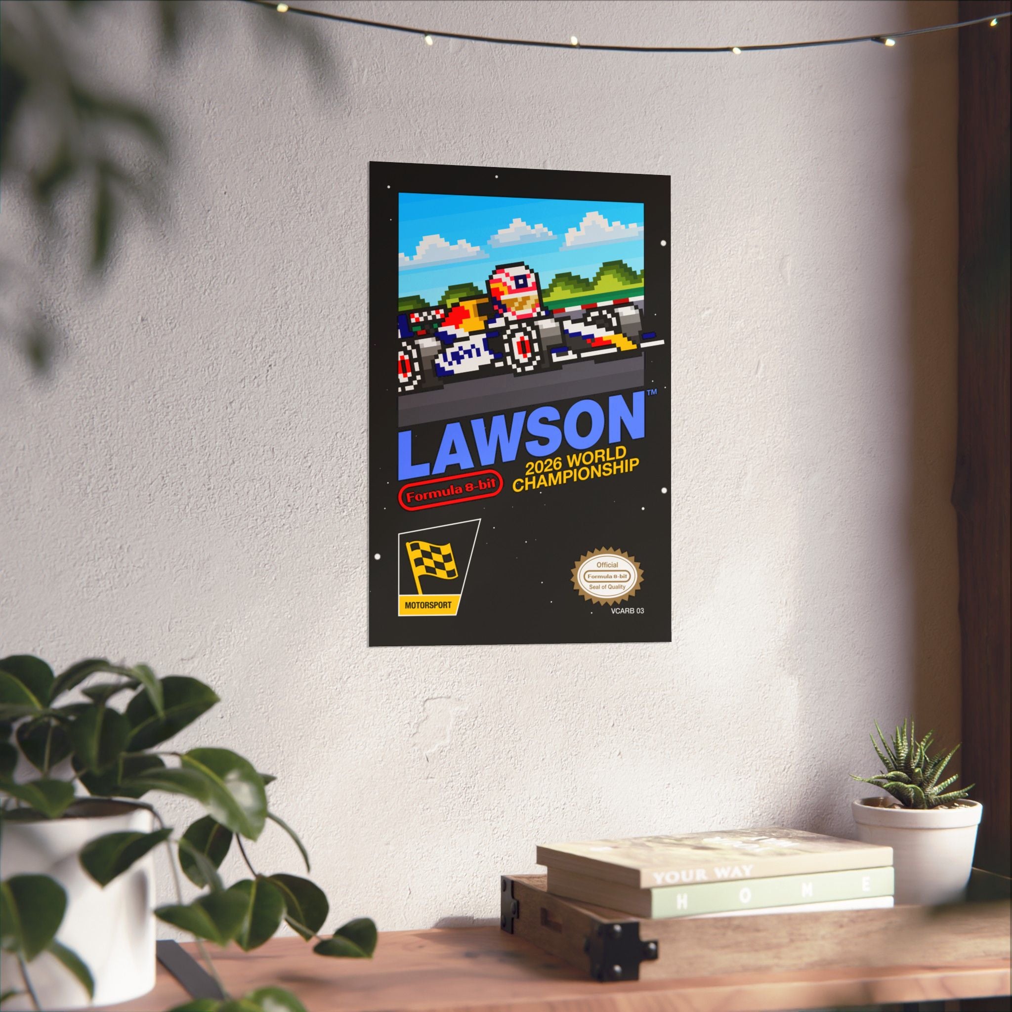 Liam Lawson 8-bit Game Poster