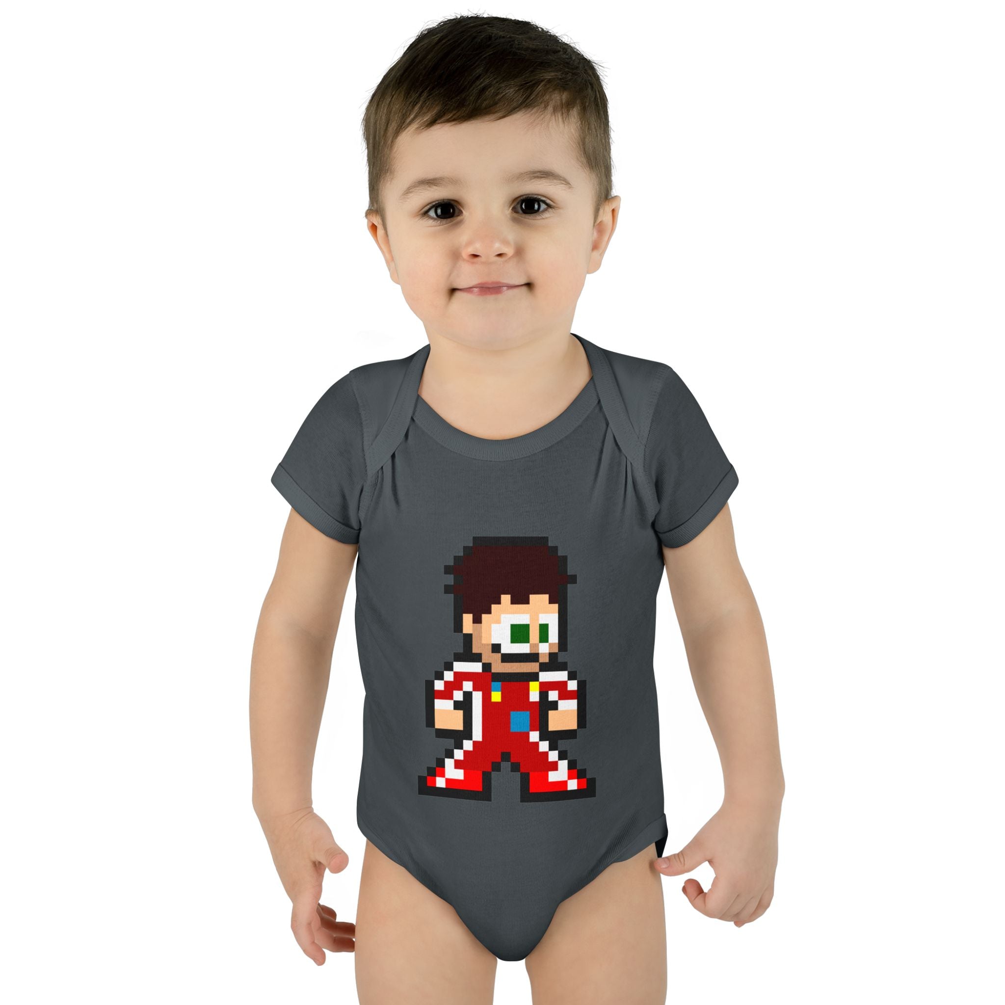 8-bit Charles Leclerc Baby Bodysuit