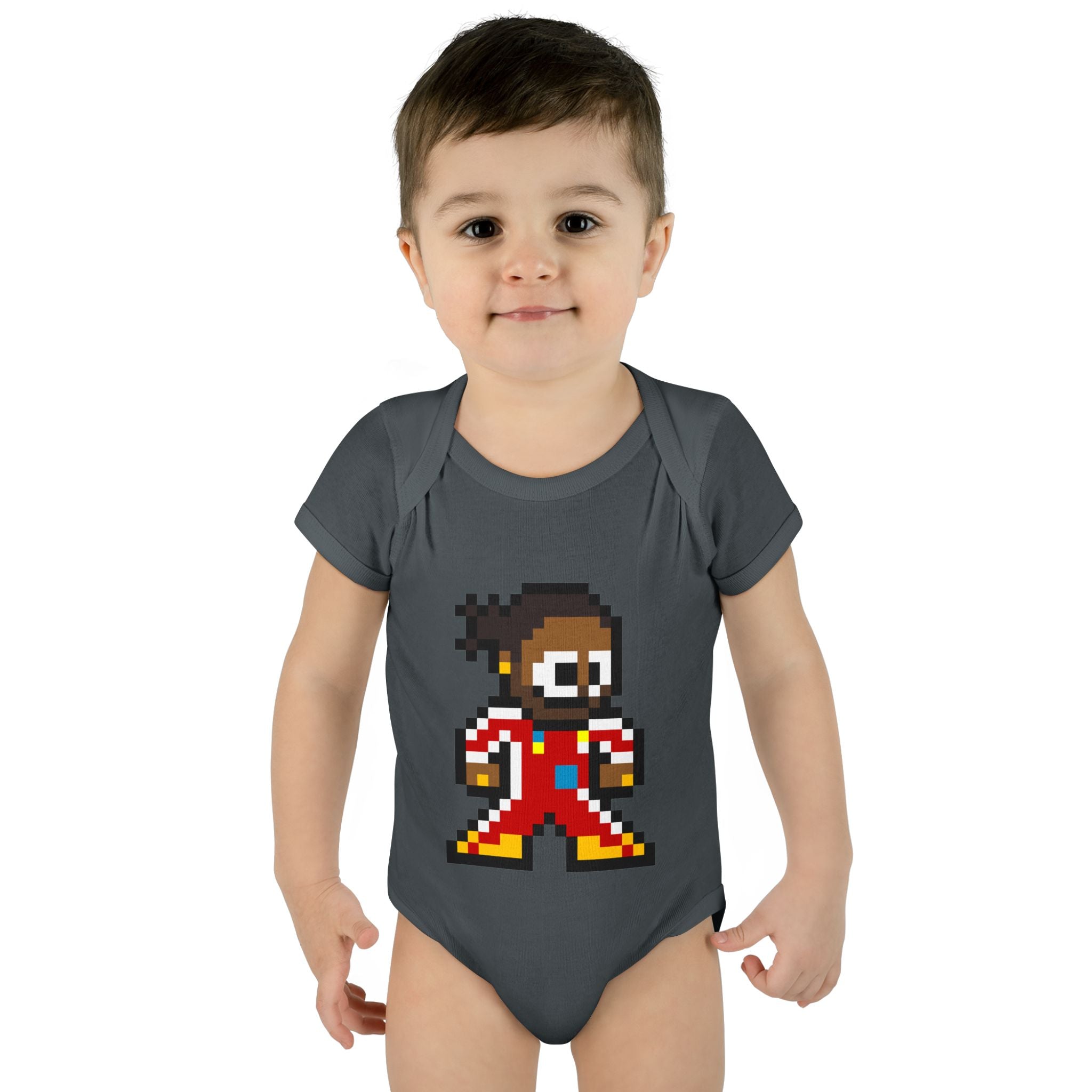 8-bit Lewis Hamilton Baby Bodysuit