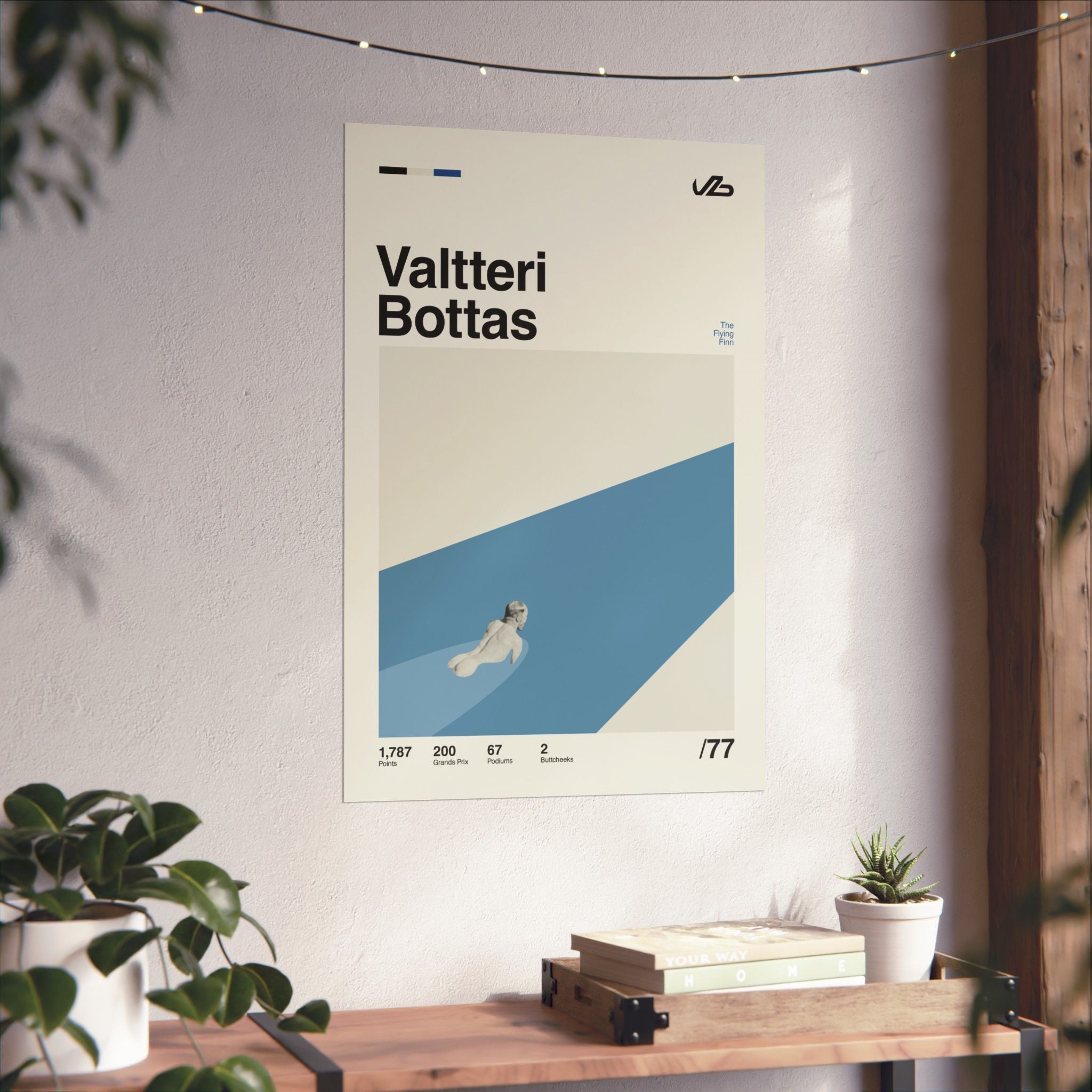 Valtteri Bottas Mid-century Poster