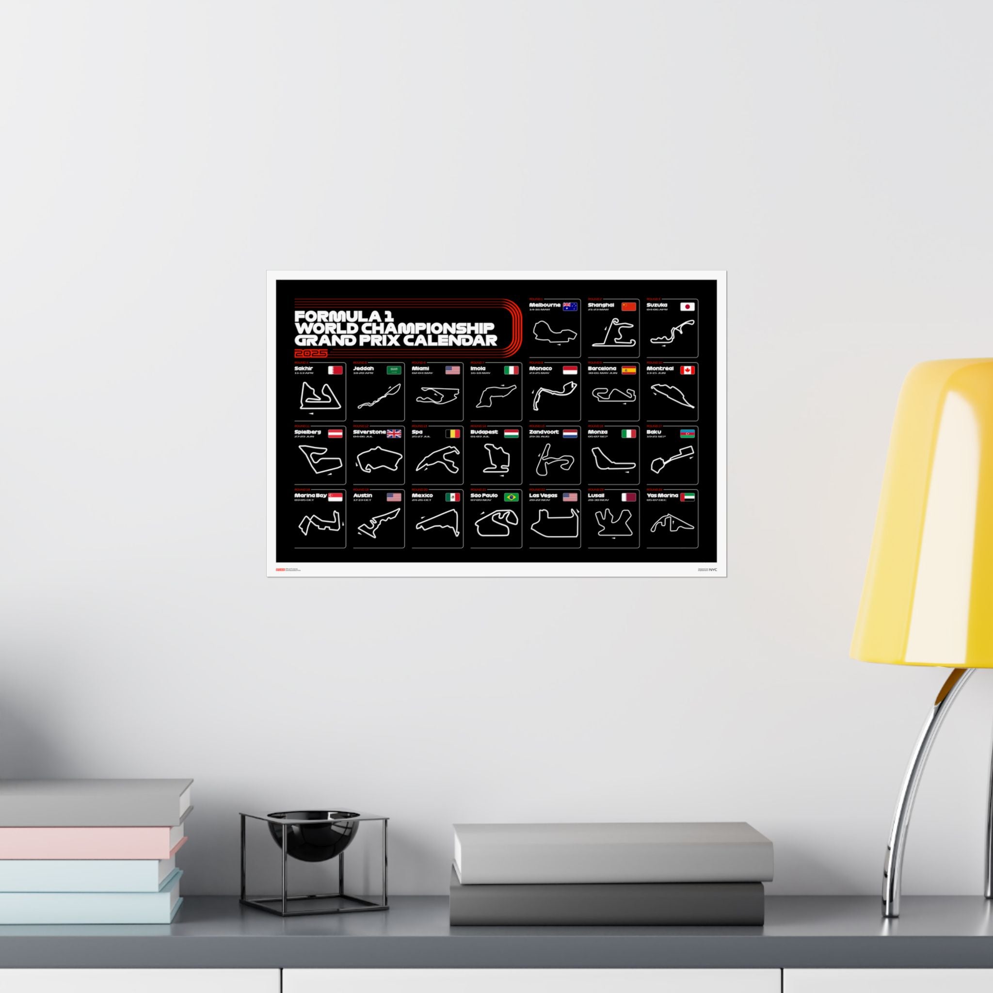 2025 Grand Prix Calendar Poster
