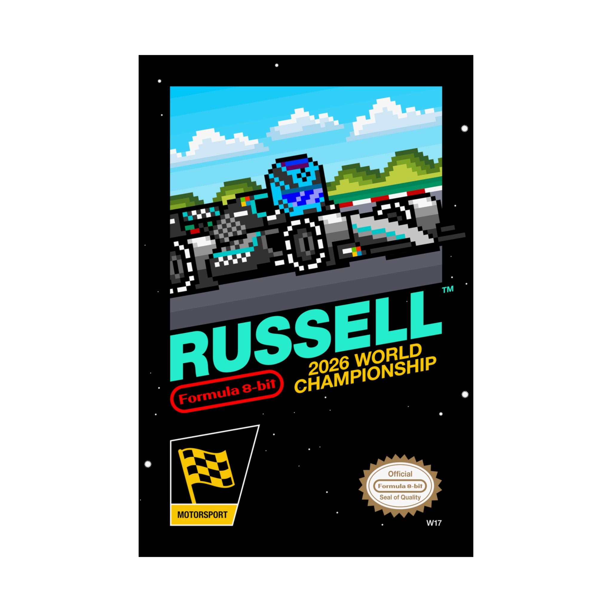 George Russell 8-bit Game Poster
