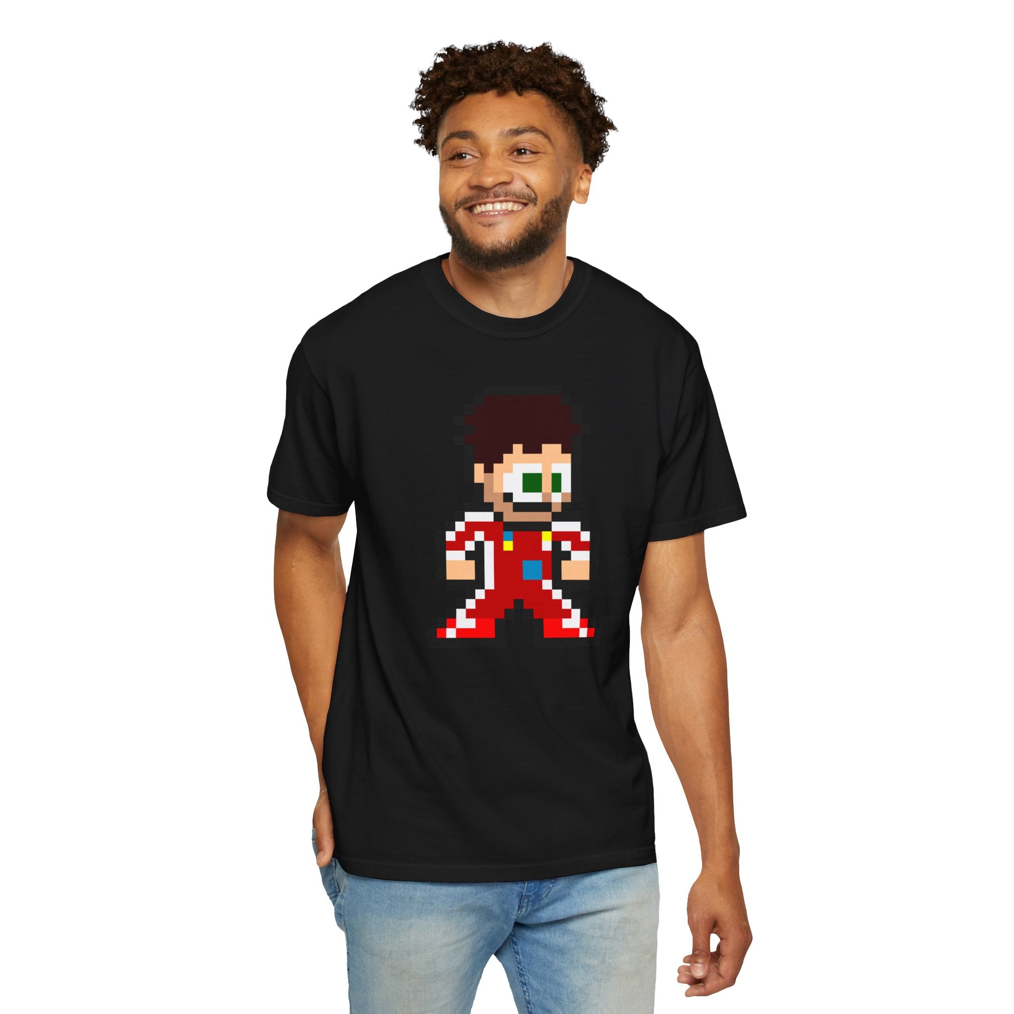 8-bit Charles Leclerc Adult Heavyweight 100% Cotton T-shirt
