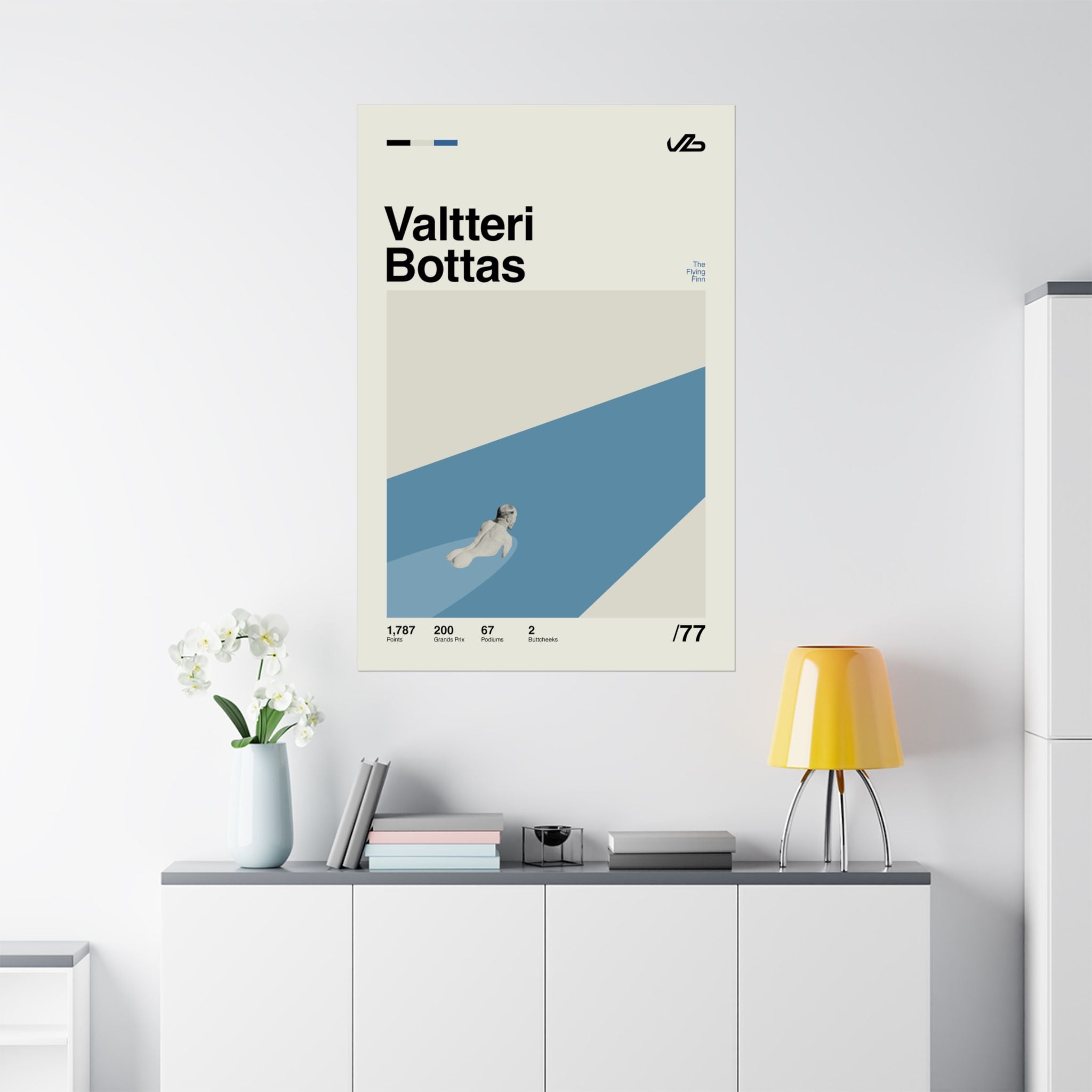 Valtteri Bottas Mid-century Poster