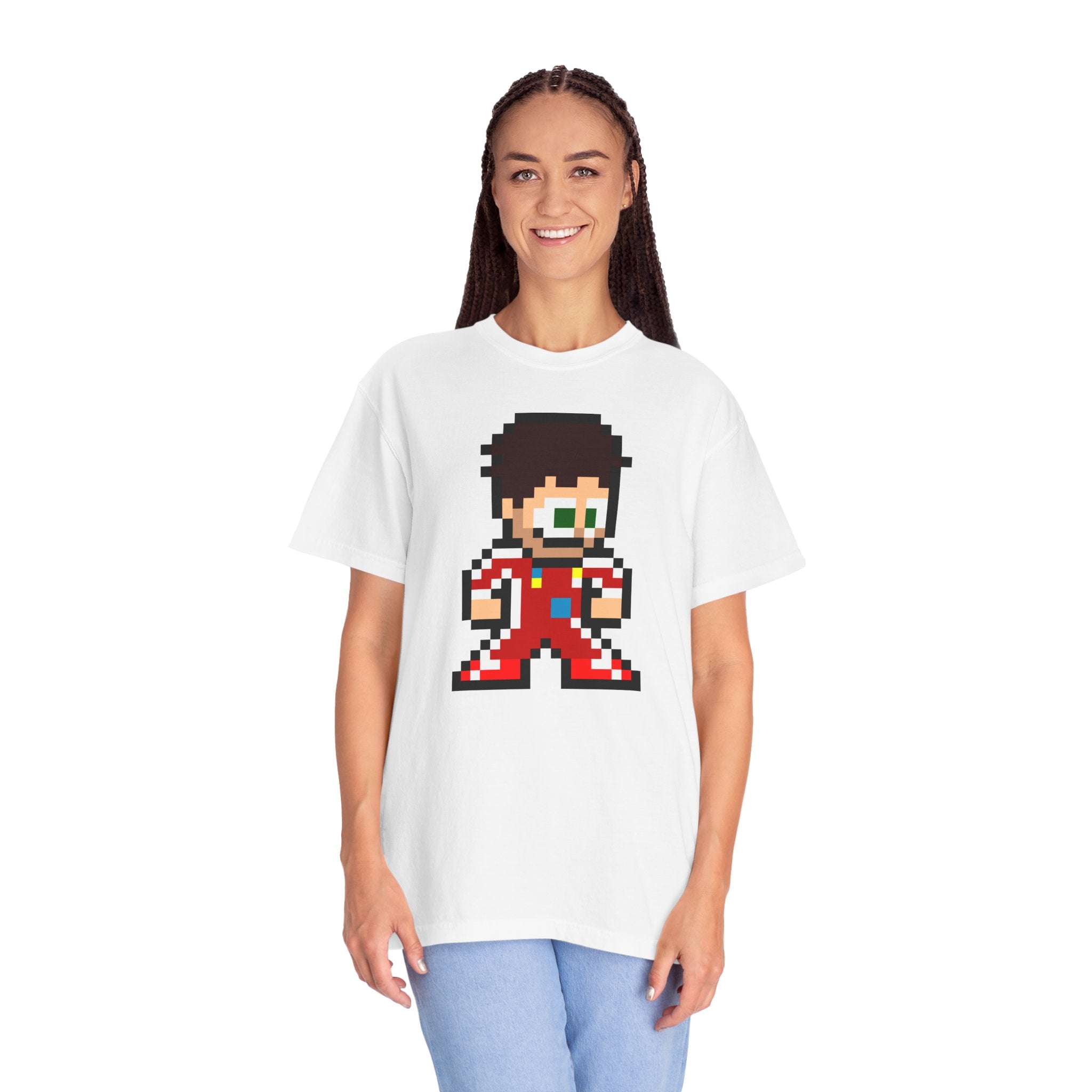 8-bit Charles Leclerc Adult Heavyweight 100% Cotton T-shirt