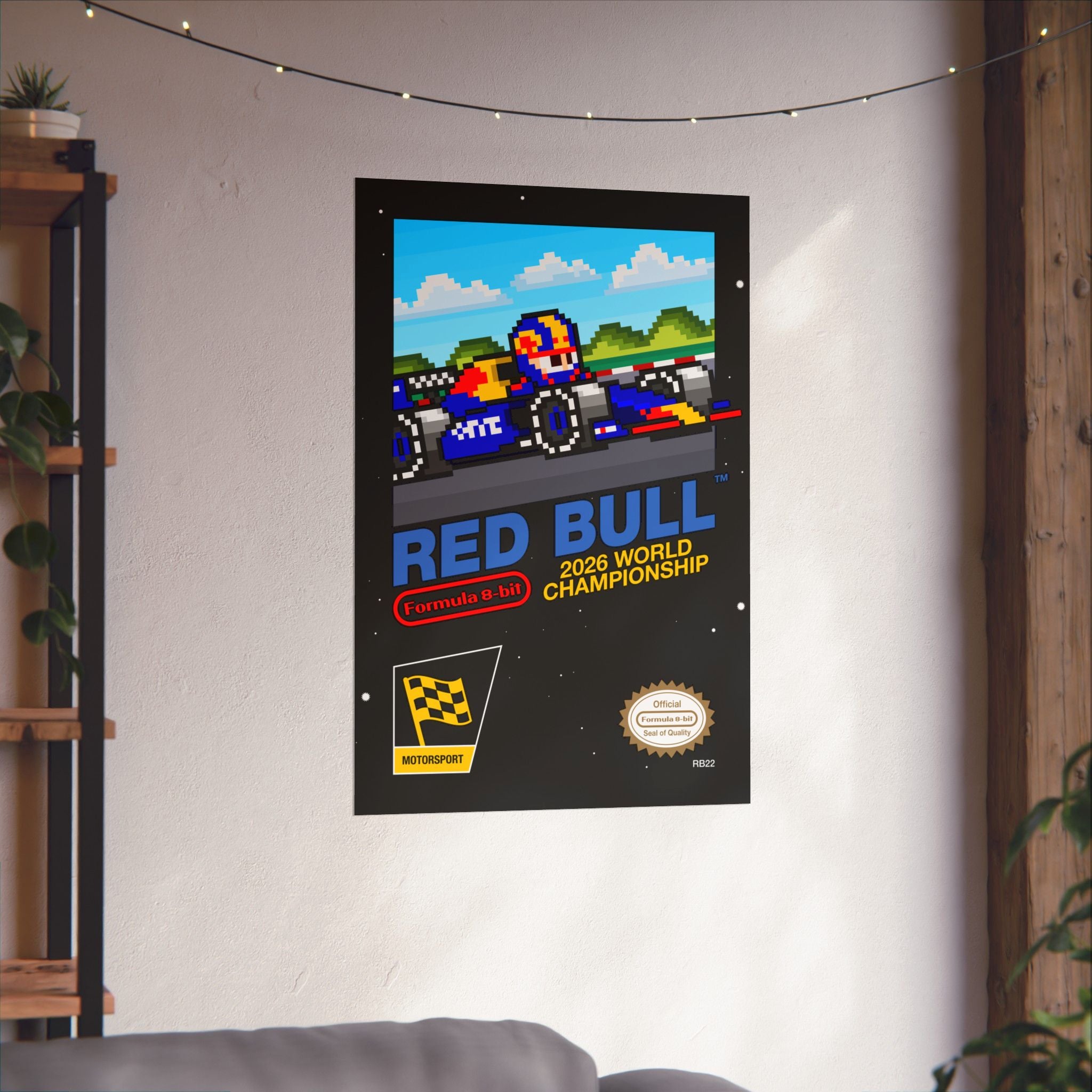 Red Bull Racing 8-bit Game Poster