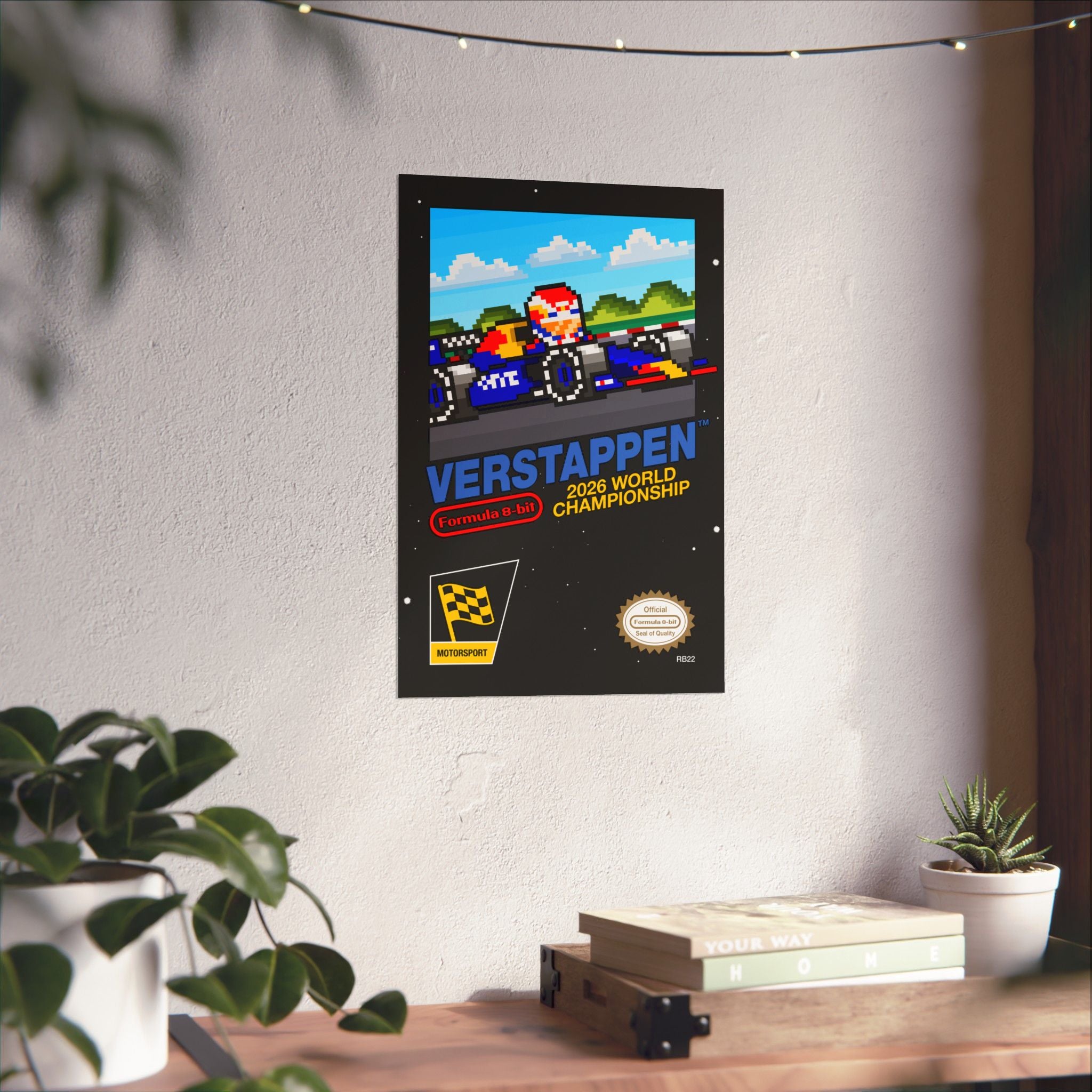 Max Verstappen 8-bit Game Poster