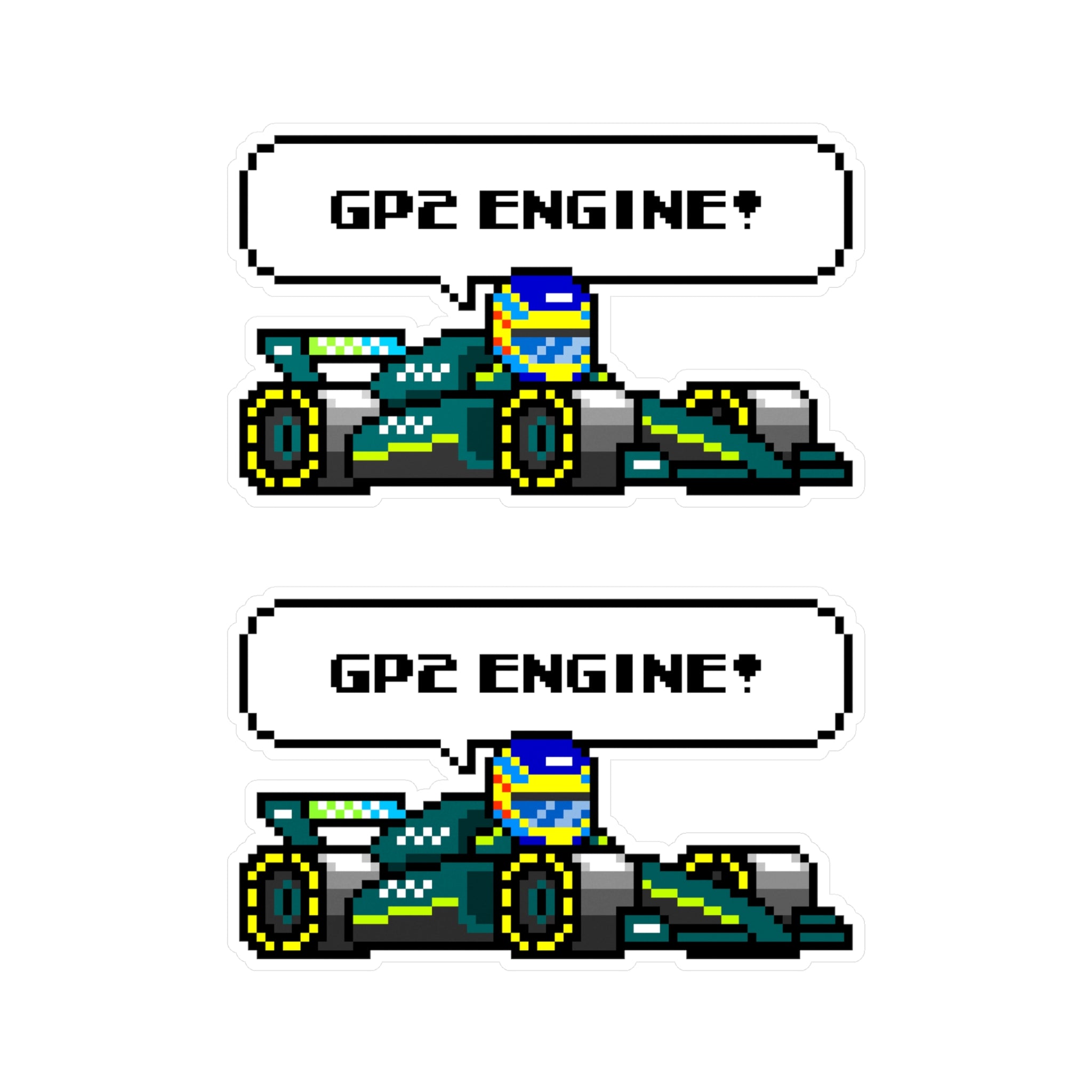 Alonso "GP2 ENGINE!" 8-bit Radio Vinyl Decal Sticker