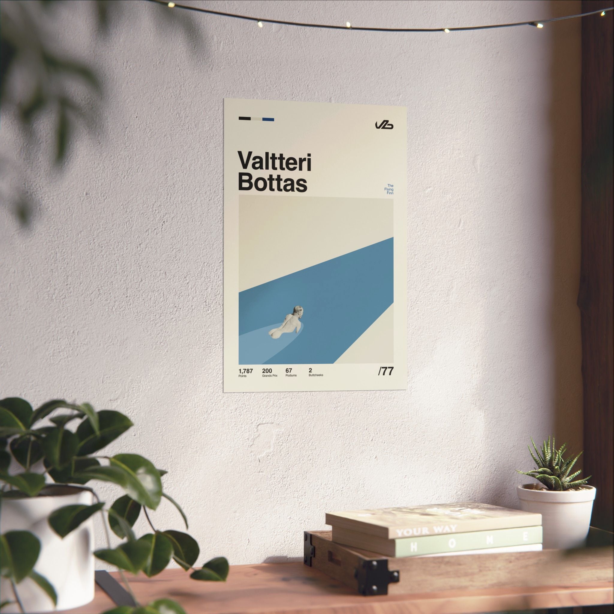 Valtteri Bottas Mid-century Poster