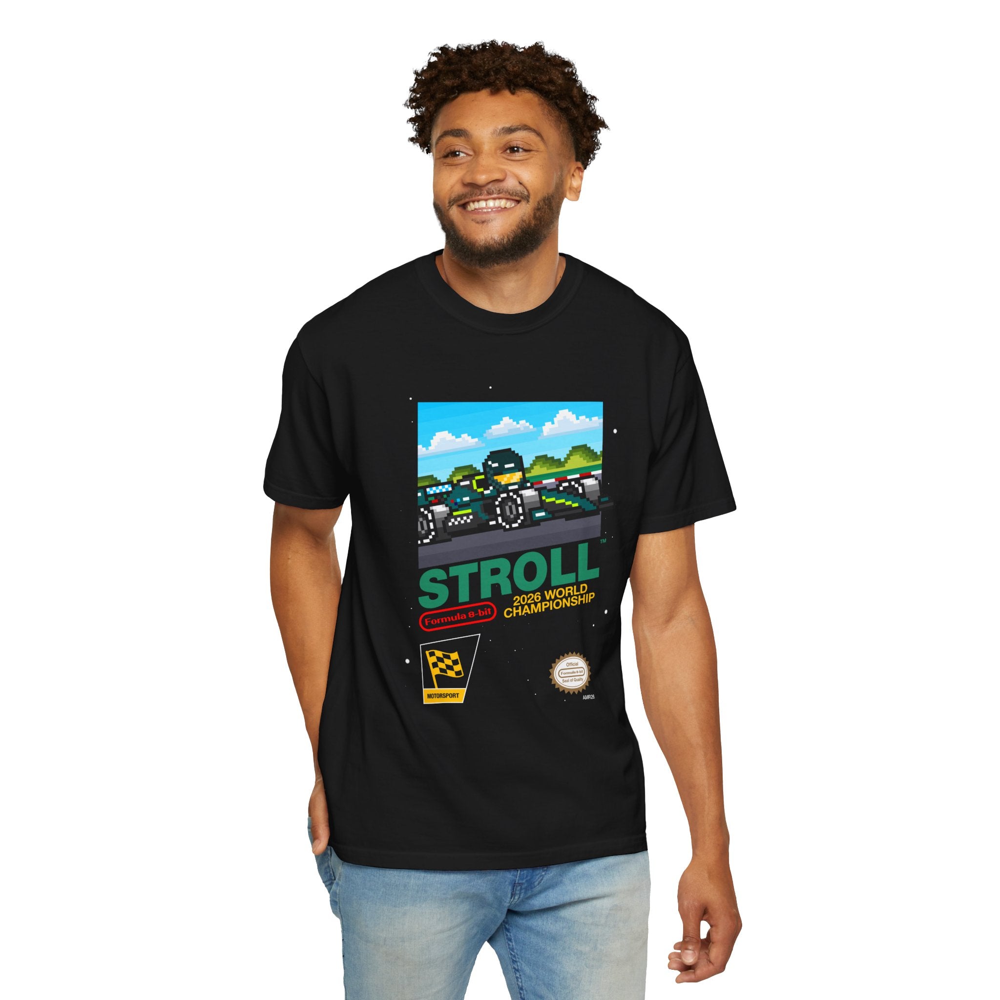 Stroll 8-bit Game Adult Heavyweight 100% Cotton T-shirt