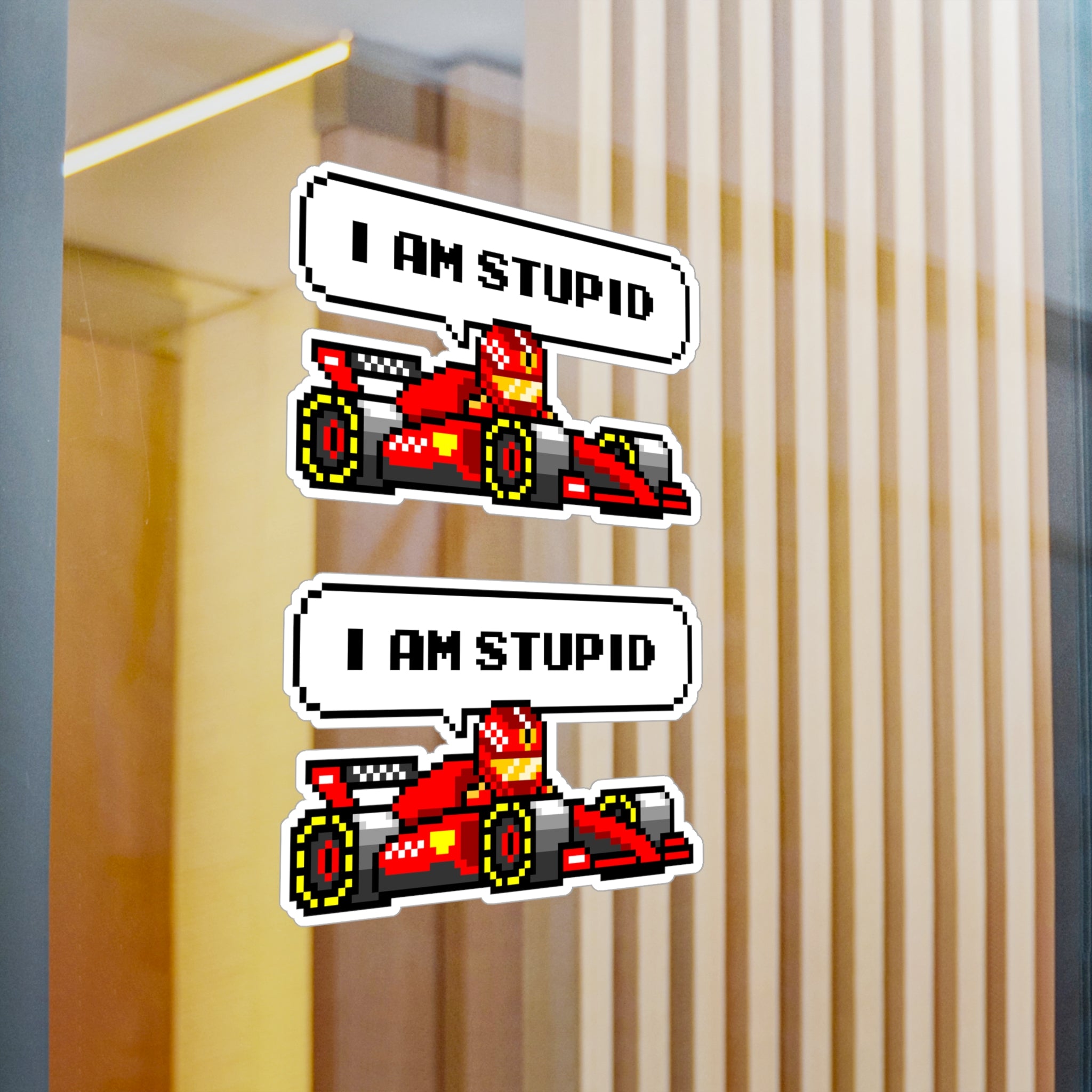 Leclerc "I AM STUPID" 8-bit Radio Vinyl Decal Sticker