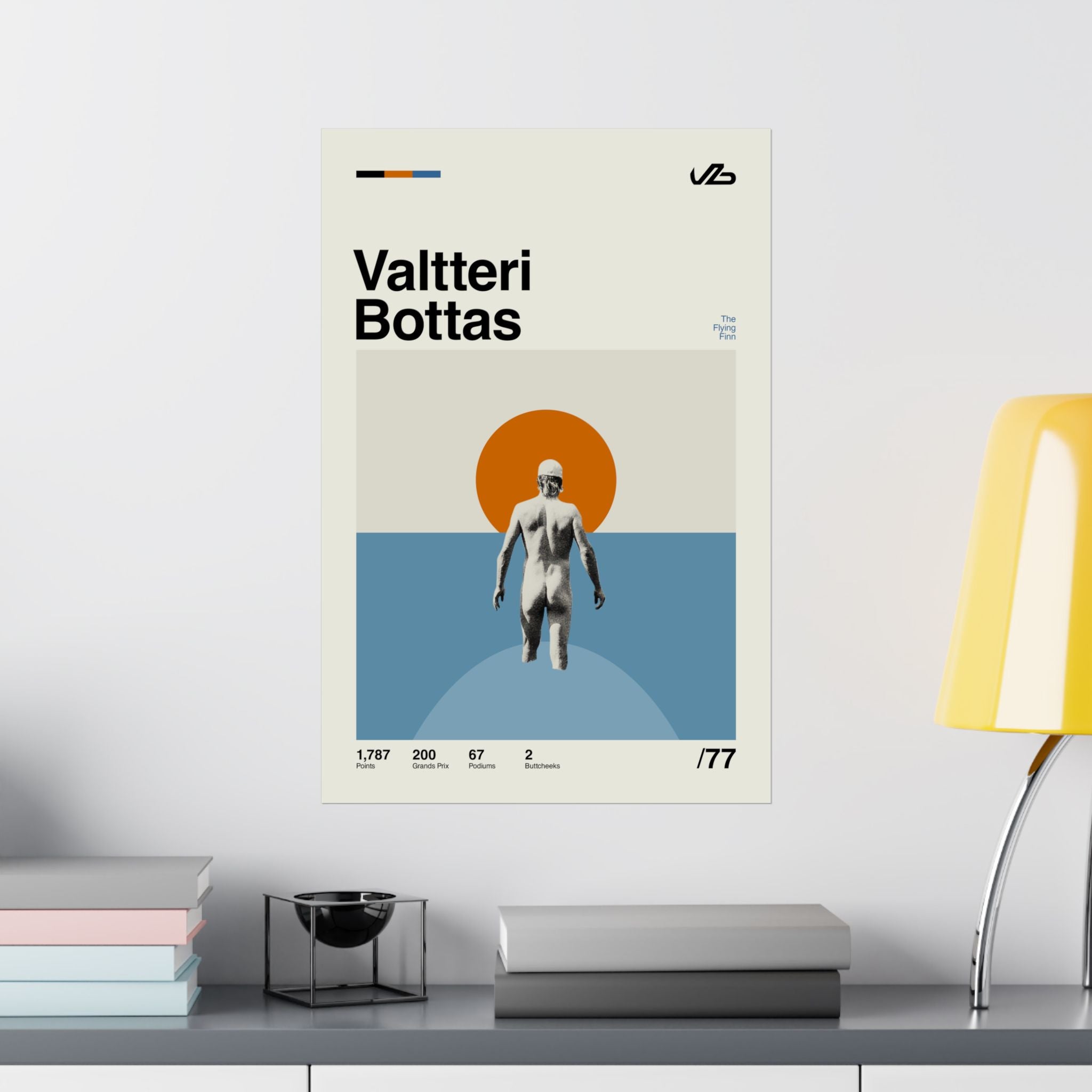 Valtteri Bottas Mid-century Poster