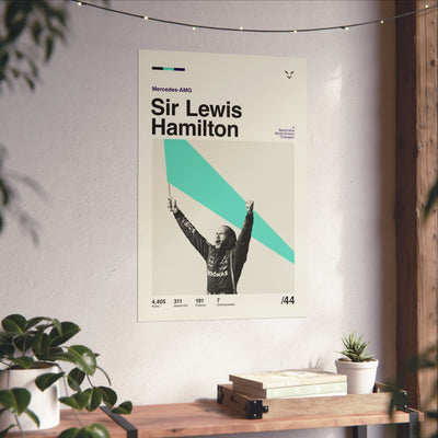 Sir Lewis Hamilton Mid-century Poster