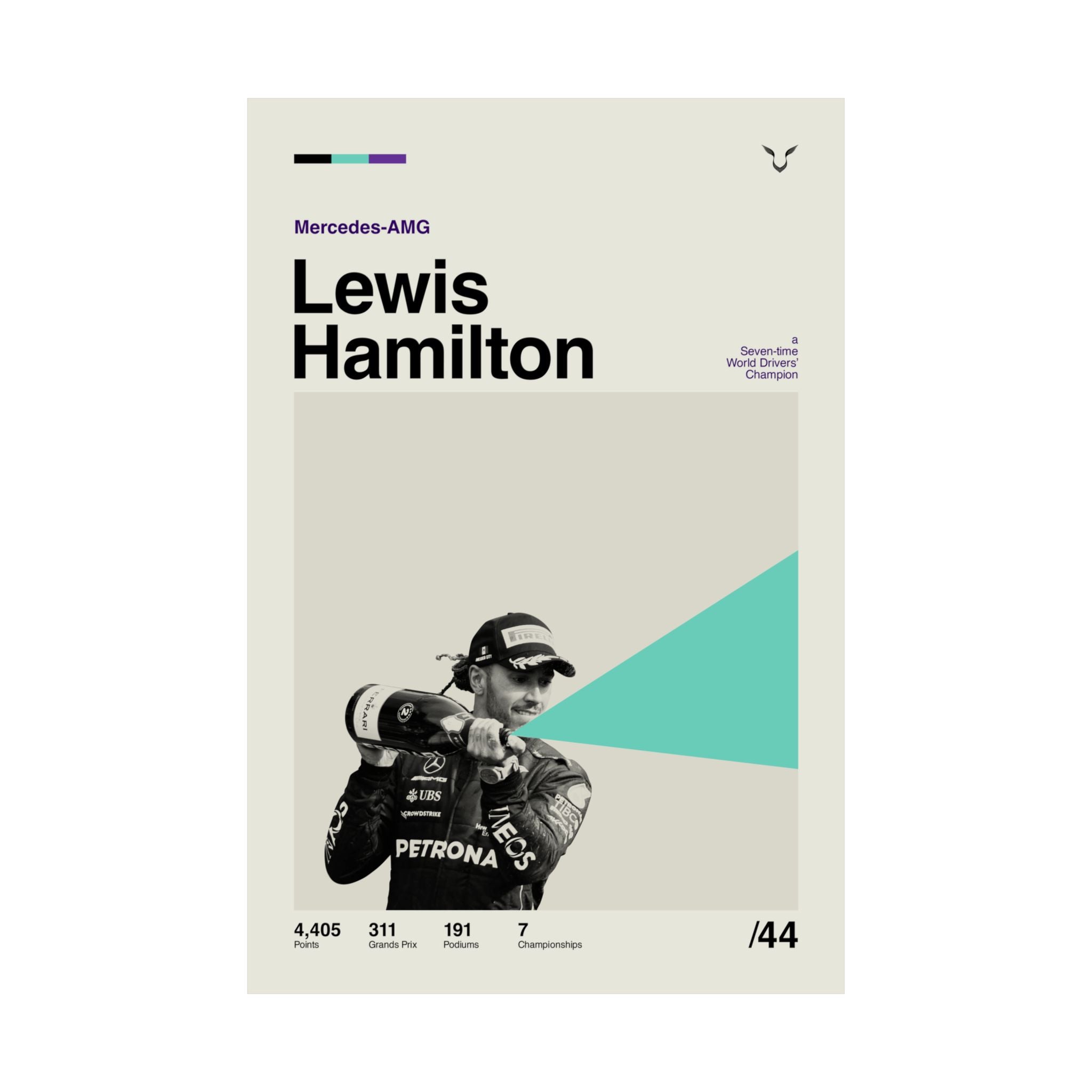 Lewis Hamilton Mid-century Poster