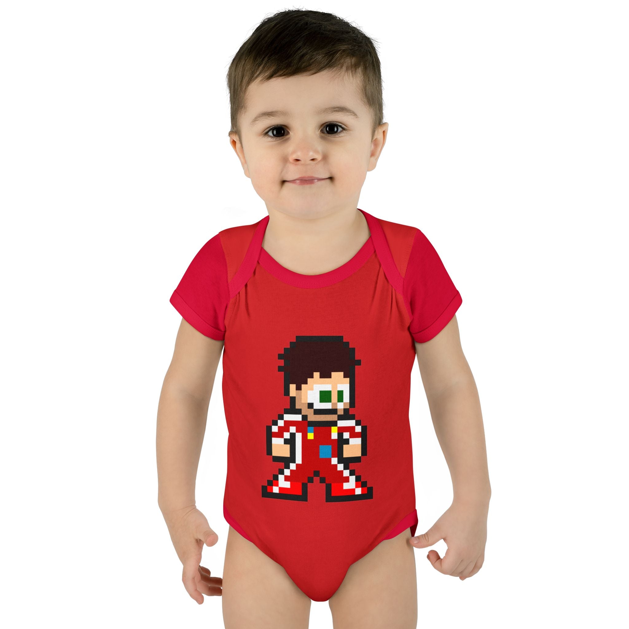 8-bit Charles Leclerc Baby Bodysuit