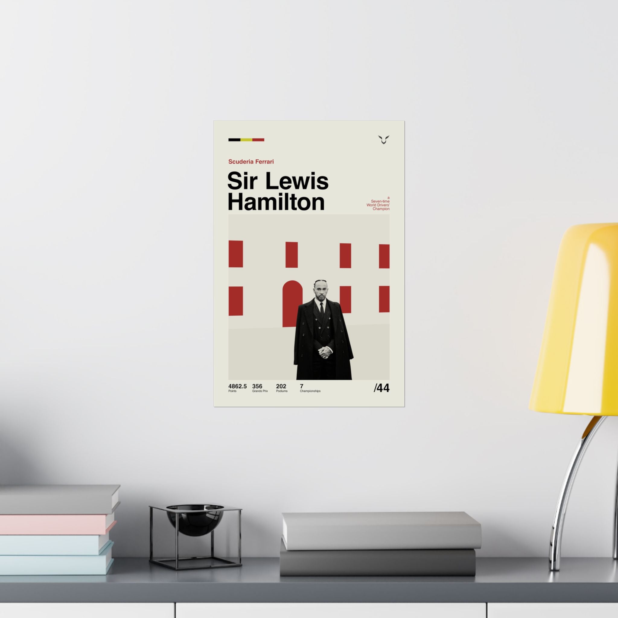 Sir Lewis Hamilton Mid-century Poster