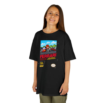 Ferrari 8-bit Game Kids Heavyweight 100% Cotton T-shirt