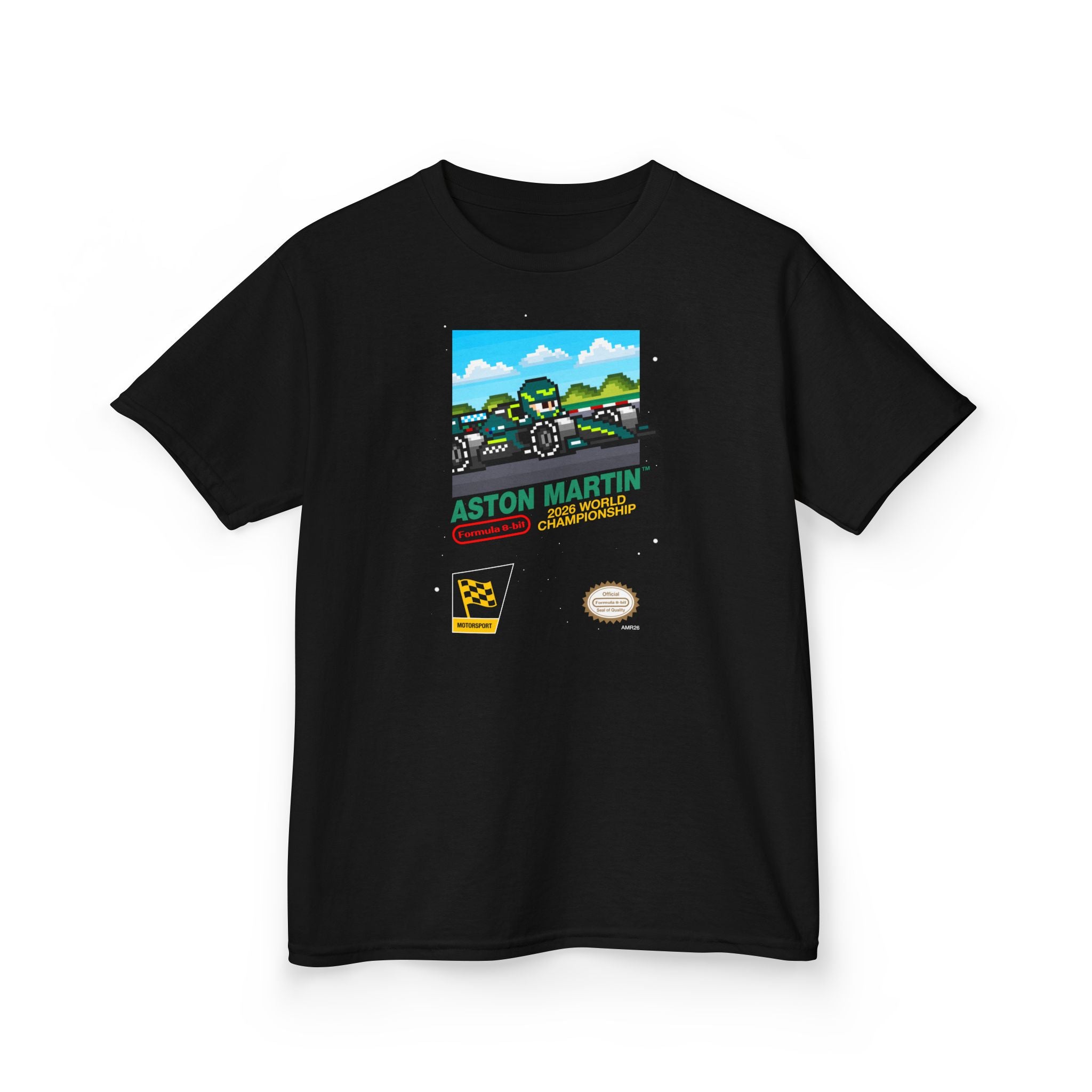 Aston Martin 8-bit Game Kids Heavyweight 100% Cotton T-shirt