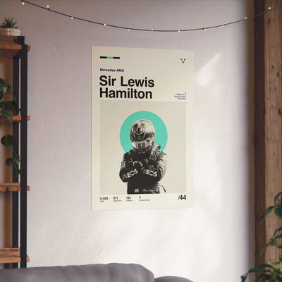 Sir Lewis Hamilton Mid-century Poster