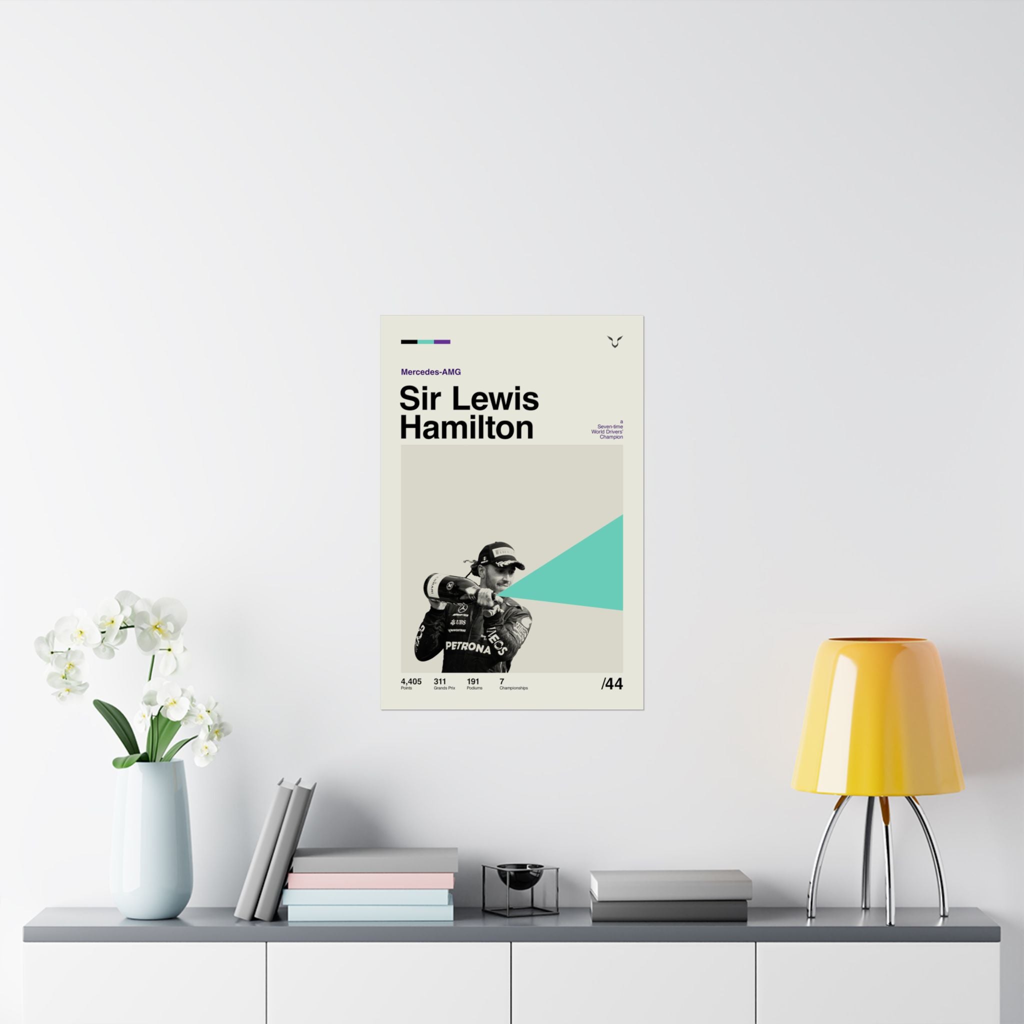Sir Lewis Hamilton Mid-century Poster