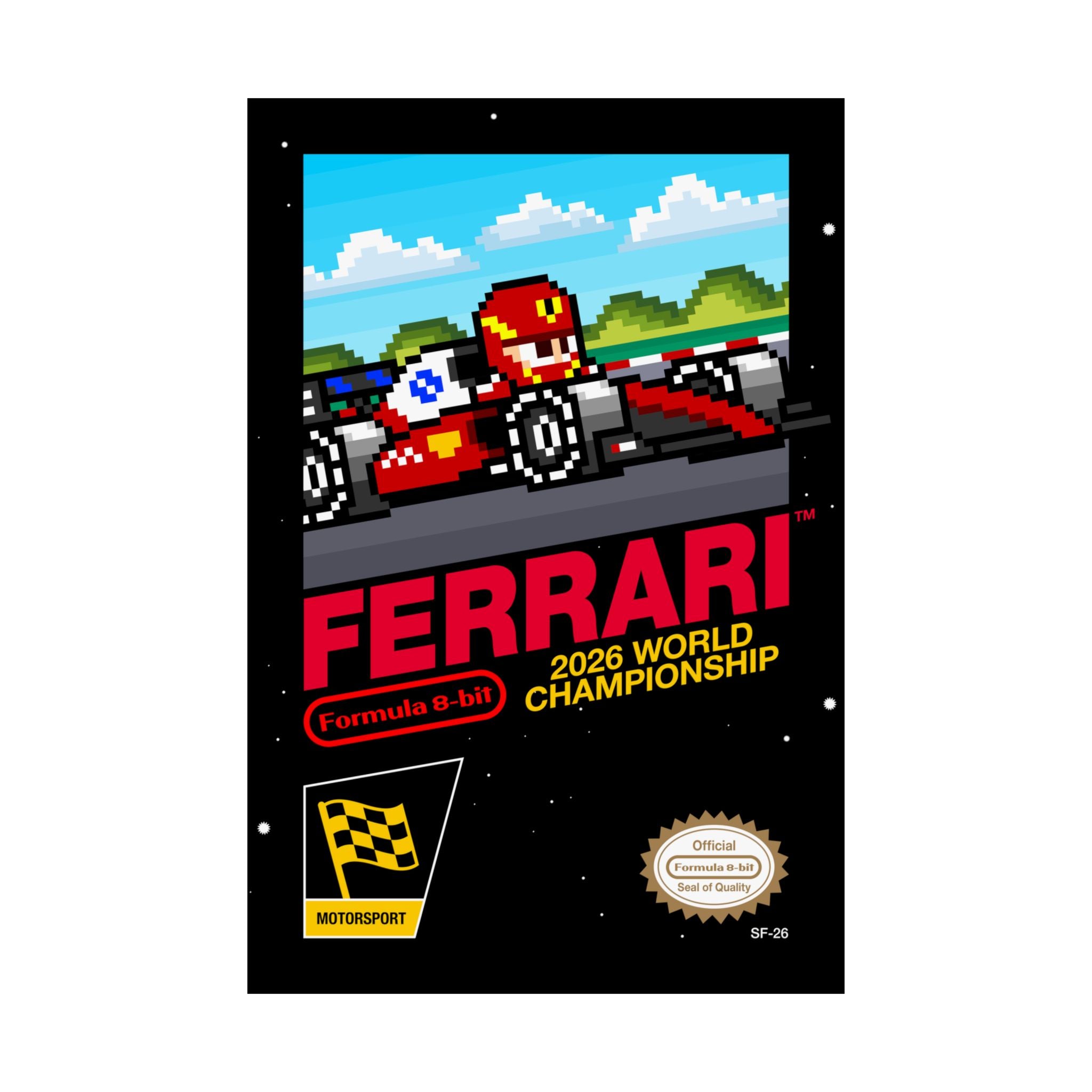 Ferrari 8-bit Game Poster