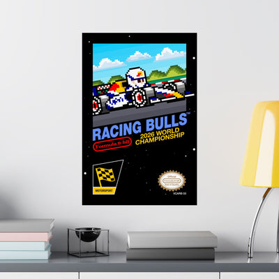 Racing Bulls 8-bit Game Poster