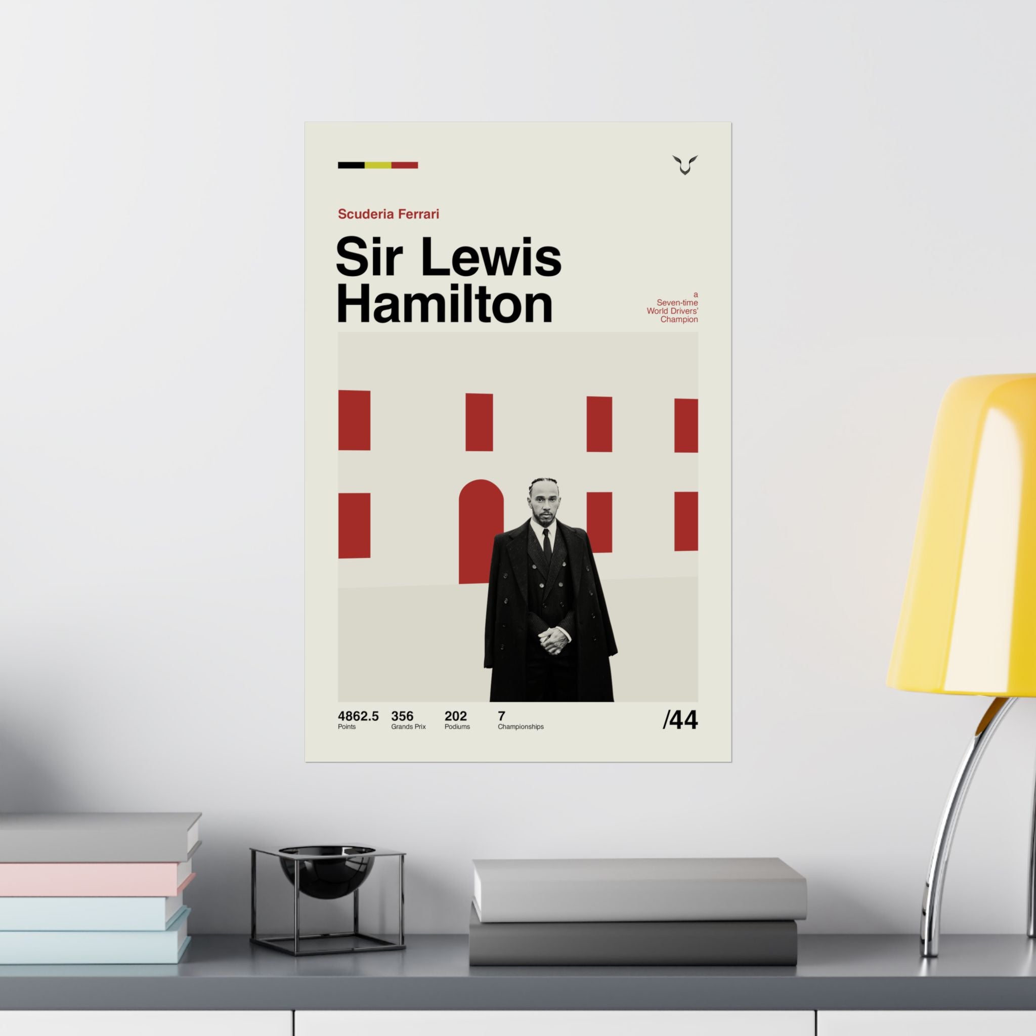 Sir Lewis Hamilton Mid-century Poster