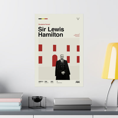 Sir Lewis Hamilton Mid-century Poster