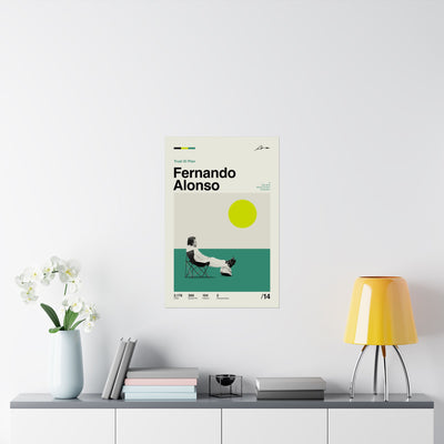 Fernando Alonso Mid-century Poster