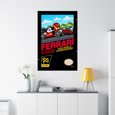 Ferrari 8-bit Game Poster