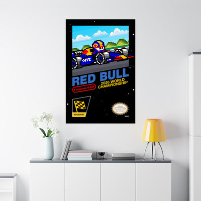 Red Bull Racing 8-bit Game Poster