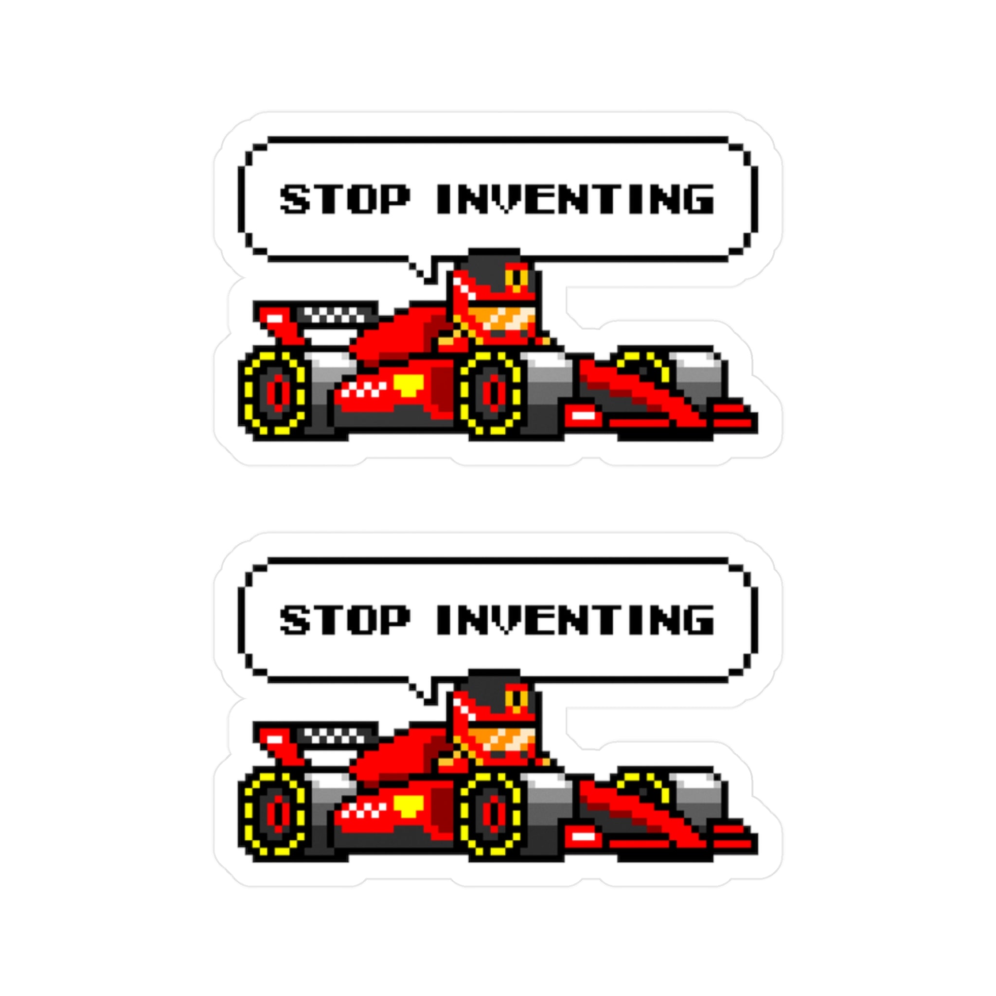 Sainz "STOP INVENTING" 8-bit Radio Vinyl Decal Sticker