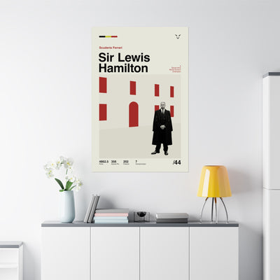 Sir Lewis Hamilton Mid-century Poster
