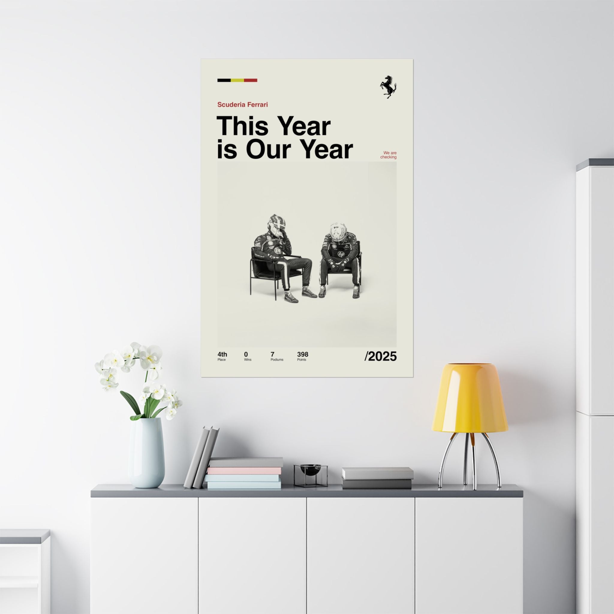 Scuderia Ferrari Mid-century Poster