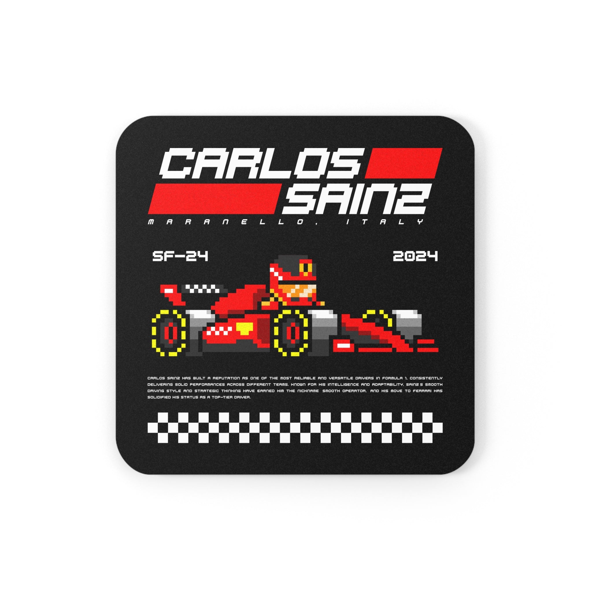 Carlos Sainz 8-bit Team Cork Coaster