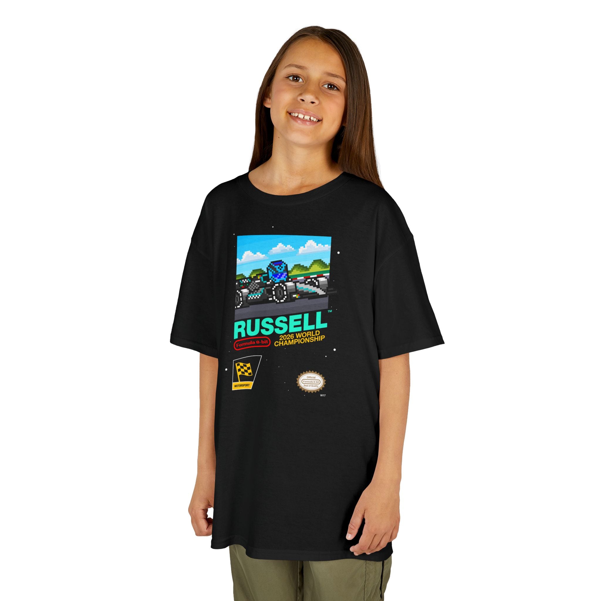 Russell 8-bit Game Kids Heavyweight 100% Cotton T-shirt