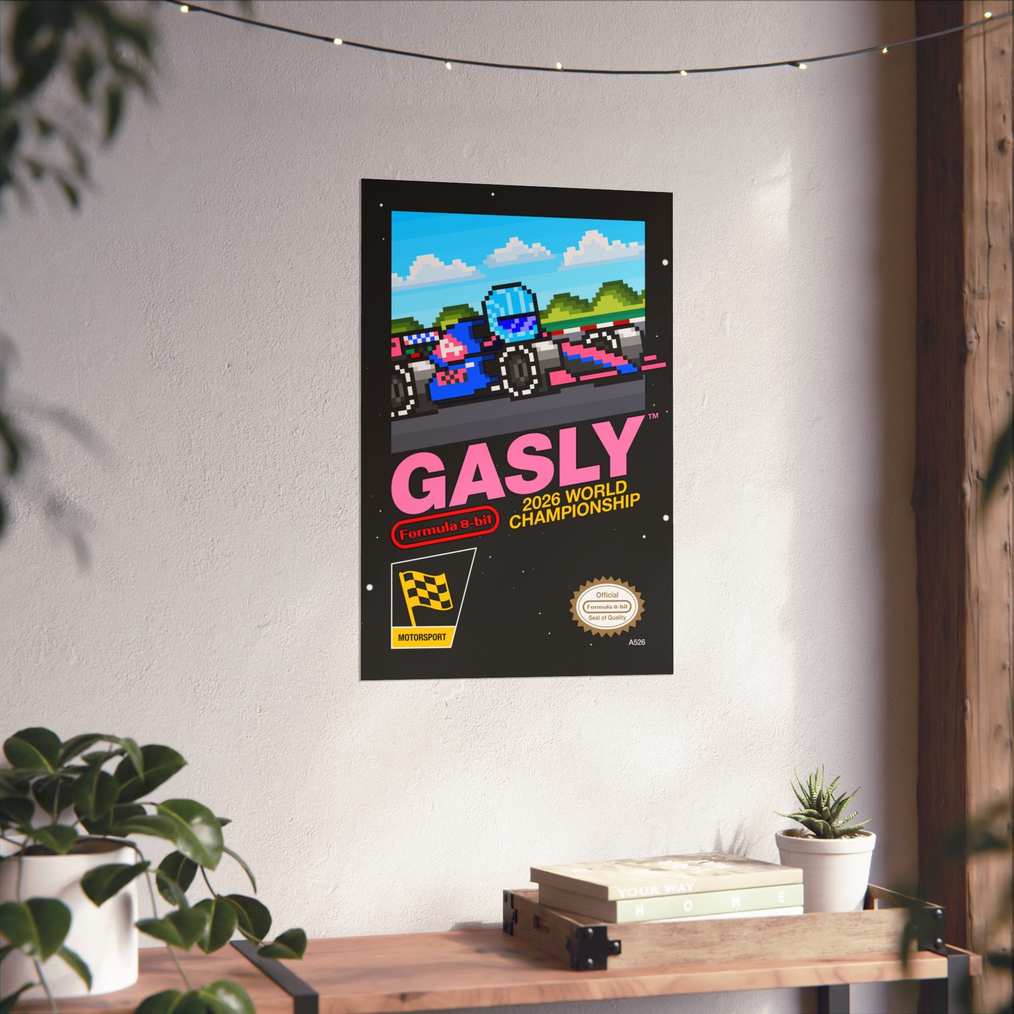 Gasly 8-bit Game Poster