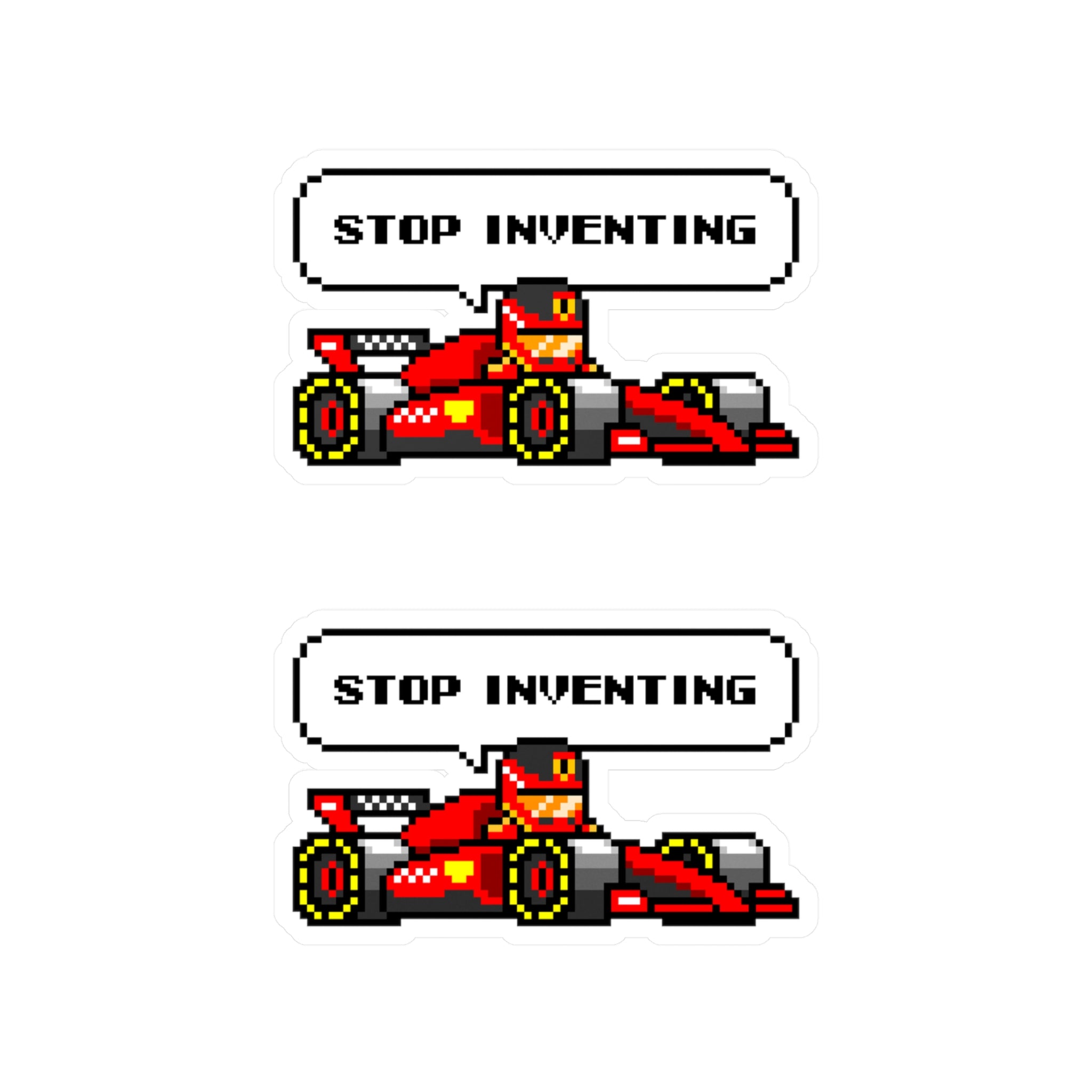 Sainz "STOP INVENTING" 8-bit Radio Vinyl Decal Sticker
