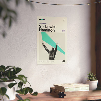 Sir Lewis Hamilton Mid-century Poster