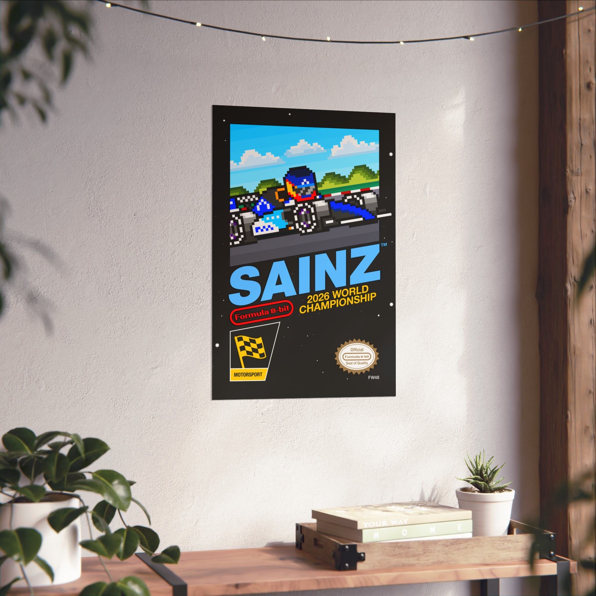 Carlos Sainz 8-bit Game Poster