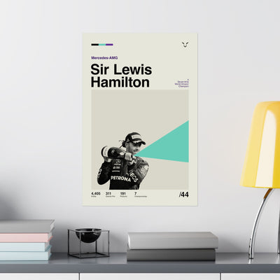 Sir Lewis Hamilton Mid-century Poster