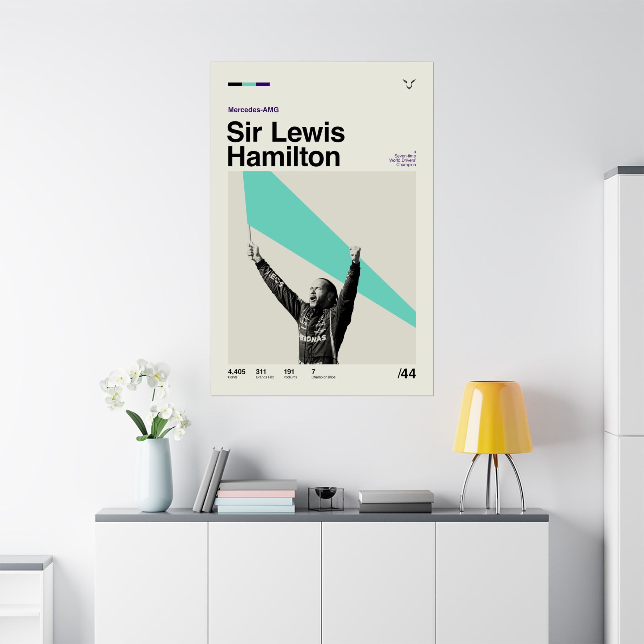 Sir Lewis Hamilton Mid-century Poster