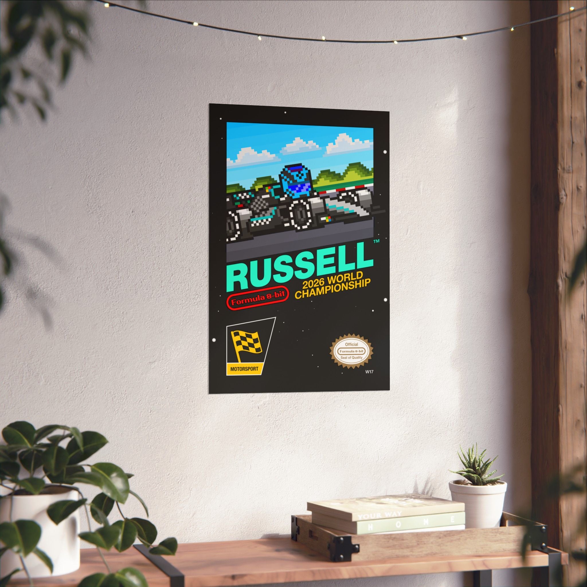 George Russell 8-bit Game Poster