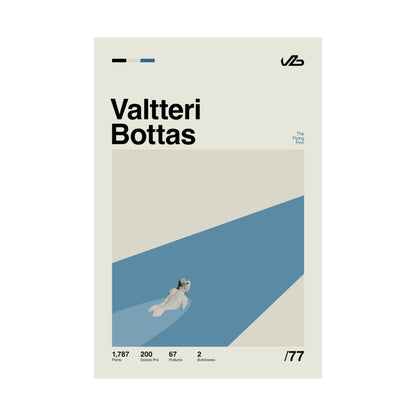 Valtteri Bottas Mid-century Poster