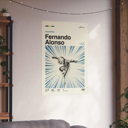 Fernando Alonso Mid-century Poster