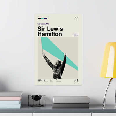 Sir Lewis Hamilton Mid-century Poster